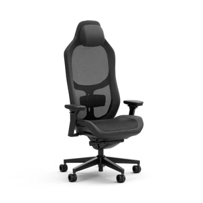 Image of Fractal Design Refine Mesh Dark Gaming Chair Ergonomic Office Desk Functionality with 4D Adjustable Armrests, High Back Support, Lumbar Cushion, and Breathable