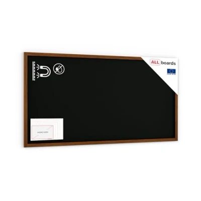Image of ALLboards Black Magnetic Chalkboard with Varnished Wooden Frame 200x100cm, Chalk