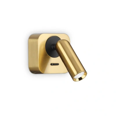 Image of Bean LED Decorative Square Reading Light Brass, 3000K 3.5W
