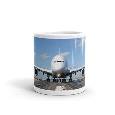 Image of Airbus A380 Airplane Aeroplane Runway 10oz Coffee Tea Mug #8108
