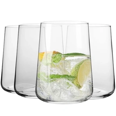 Image of Krosno Water Glasses, Drinks and Juice Glass Tumbler 490 ml Set of 4 Infinity Collection Lead Free Durable Glassware Cups, Tumblers Ideal for Home &amp; Bar Drinking Glasses