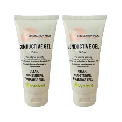 Image of Pack of 2 Conductive Gel for Tens Machine &amp; Circulation Boosting Devices Improve Conductivity Increase Stimulation Best Results EMS Maxx Face, Legs, Feet Abs