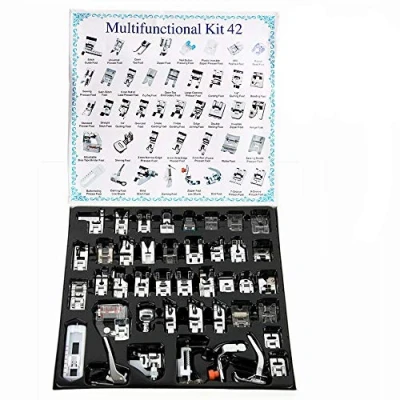 Image of YEQIN 42pcs Domestic Sewing Machine Presser Foot Set for Brother, Babylock, Singer, Janome, Kenmore, and White Low Shank Machines