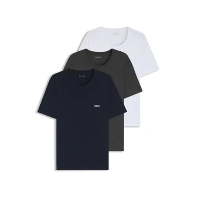 Image of BOSS RN 3PACK Classic Undershirt, Men&#039;s, Size: XS, White/grey/dark blue