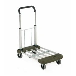 Image of Multi Position Trolley w Moulded Ends 760x440x930 Castors Silver/Olive
