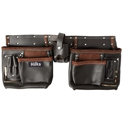 Image of Hilka 77705002 Heavy Duty Oil Tanned Leather Double Tool Belt,Brown