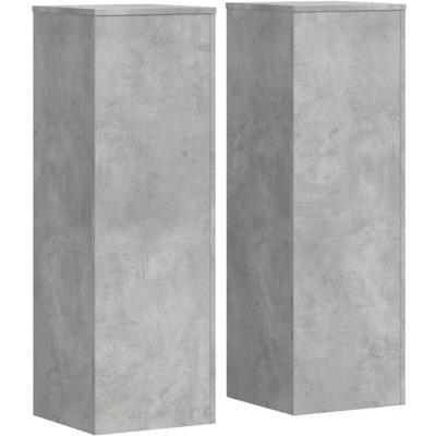 Image of vidaXL Plant Stands 2 pcs Concrete Grey 33x33x100 cm Engineered Wood