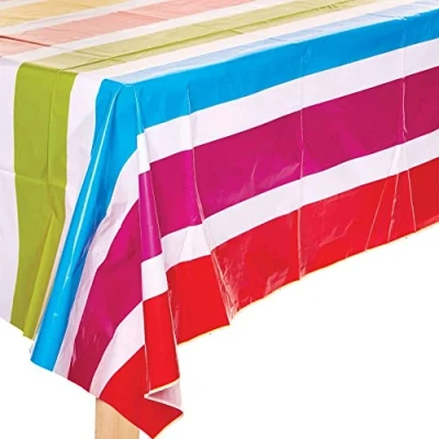 Image of Baker Ross FC997 Rainbow Party Table Cover Pack of 1 Cover, Kids Decorations and Birthday Tableware, 137cm x 183cm