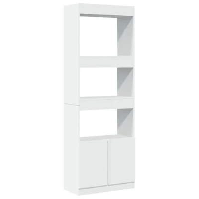 Image of vidaXL Highboard Sideboard Cabinet White Engineered Wood 63x33x180 cm Living Room/Bedroom/Office Storage
