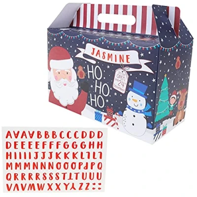 Image of Toyland® Large Christmas Eve Box With Stickers to Personalise Name 34cm x 20cm 15cm