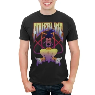Image of Disney Men&#039;s Goofy Movie, a Powerline Jam T Shirt, Black, S