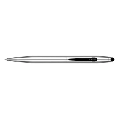 Image of CROSS Tech2 Chrome Ballpoint Pen with Stylus incl. Premium Gift Box Refillable Medium Ballpen