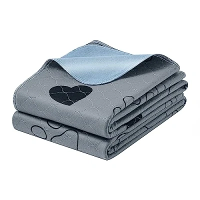 Image of Feandrea Reusable Dog Training Pads, 2 Pack, Washable Puppy 152 x 122 cm, XL, Waterproof Pee Pads Pet Mat, Leakproof, Non Slip, Super Absorbent, for Dogs, Cats, Rabbits, Grey PTD048G01