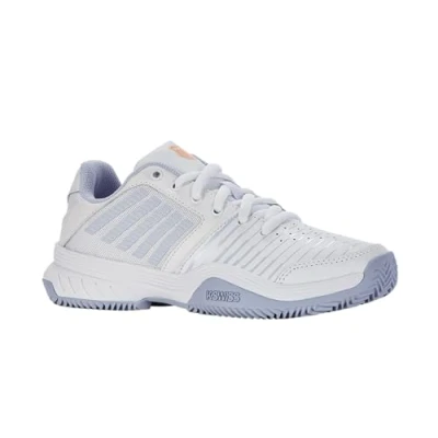 Image of K Swiss Performance Women&#039;s Court Express HB Tennis Shoes, White/Heather/Peach Fuzz, 4.5 UK