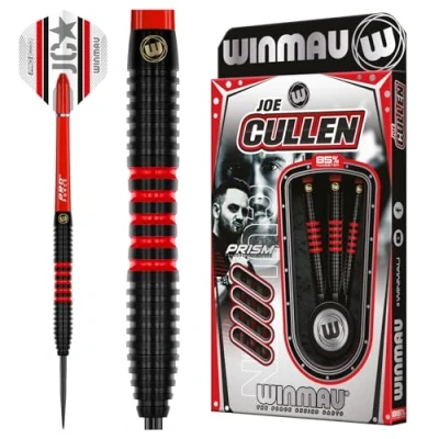 Image of WINMAU Joe Cullen The Rockstar 25 Gram Professional 85% Tungsten Darts Set with Flights and Stems (Shafts)