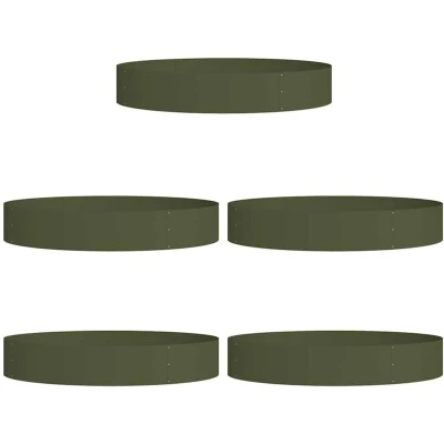 Image of vidaXL Olive Green Planters Metal Large