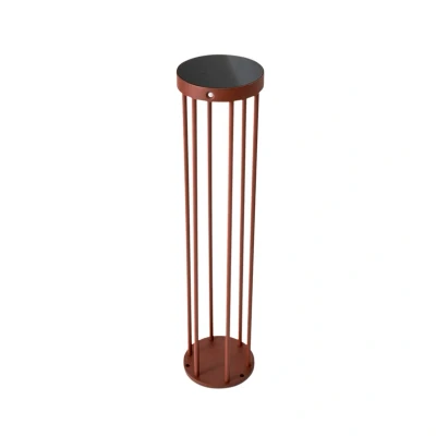 Image of Lucande LED path lamp Evelis, rust coloured, aluminium, sensor
