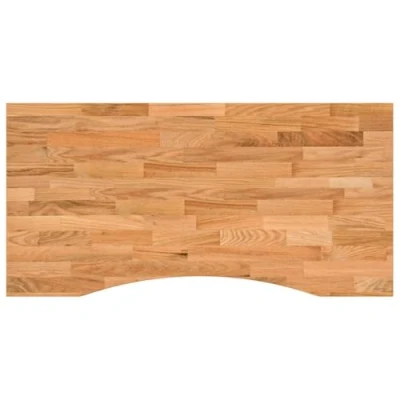 Image of vidaXL Desk Top Light Brown 100x60x2.5 cm Solid Wood Oak Rectangular