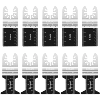 Image of LEILUO 10 Pcs Bi Metal Multitool Blades Universal Multi Tool Accessories for Wood Nails Compatible with DeWalt Makita Ryobi and More