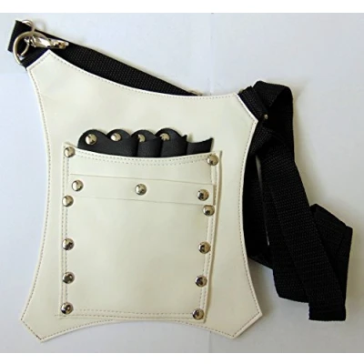 Image of PROFESSIONAL HAIRDRESSING CUTTING BARBER SALON SCISSORS POUCH HOLDER HOLSTER BAG WHITE