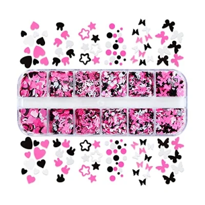 Image of Mixed Heart Flakes for Resin Shaker Fillers Epoxy Molds Fillings Art Sequins