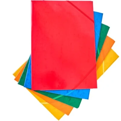 Image of Dohe Cardboard Folders (10 pcs.) Elastic Bands Closure and Flaps, 5 Colours, Folio Size 24.5 x 34 cm, Thickness 600 g/m2 Office Supplies