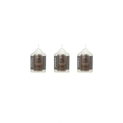 Image of Pillar Candles Pack of 3 Long Burning Large Candle 5cm x 8cm with 25 Hours Burn Time Dripless, Smokeless, Unscented Church Ideal for Weddings, Spa and Parties