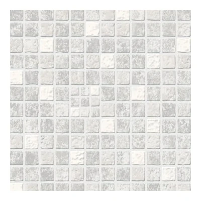 Image of Contour Earthen Tile Effect Kitchen Bathroom Grey/White Washable Paste The Paper Wallpaper