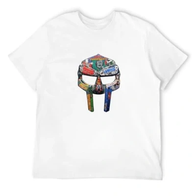Image of ukf Mf Doom T Shirt Mens Funny Hip Hop Graphic Tee M White