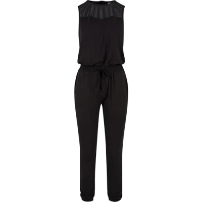 Image of Urban Classics Ladies TECH MESH LONG Jumpsuit Jumpsuit, Women&#039;s, Size: Medium, Black