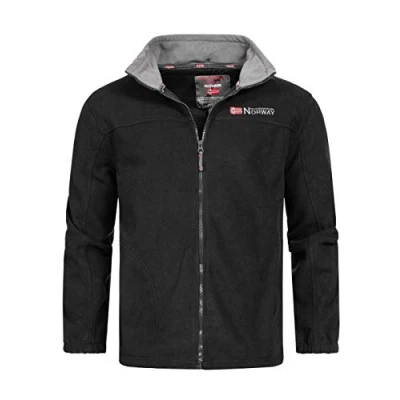 Image of Geographical Norway Tamazonie Men Men&#039;s Warm Mid Thick Fleece Zip Autumn Winter Spring Jacket Long Sleeve Sweater Soft Comfort Outdoor (Black L)