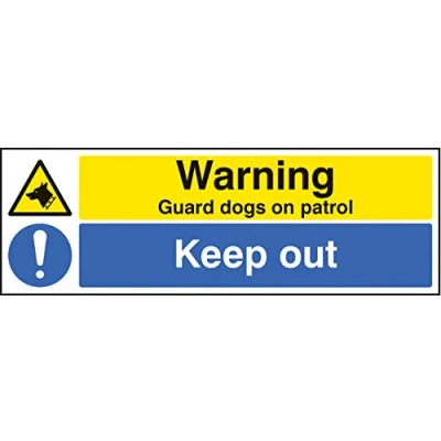 Image of Multi Message Signs Warning guard dogs on patrol keep out Rigid Plastic