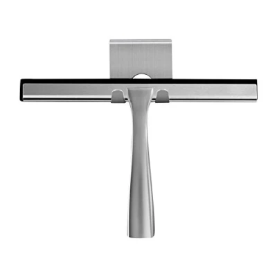 Image of Ambrosya® Exclusive Shower Puller made of stainless Steel Bath Bathroom Wiper Window Holder Bracket Toilet WC (Stainless (Brushed))