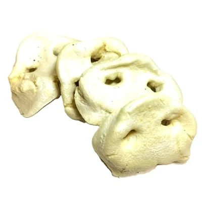 Image of White Puffed Pig Snouts x 10 Natural Dog Treats Chews Low Fat LOD3