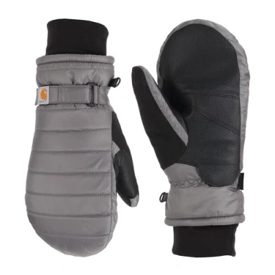 Image of Carhartt Women&#039;s Quilts Insulated Mitt with Waterproofing Wicking Insert Cold Weather Gloves, Charcoal, Medium