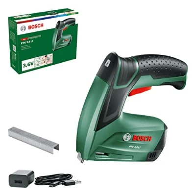 Image of Bosch Home and Garden Cordless Tacker PTK 3,6 LI (integrated rechargeable battery, 3.6 V, 30 impacts/min, in carton packaging)
