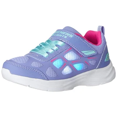 Image of Skechers 302319L PERI Sneaker, Periwinkle Synthetic/Mint Trim, 2 UK