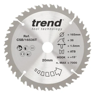 Image of Trend Wood Circular Saw Blade 165mm x 30mm 36T
