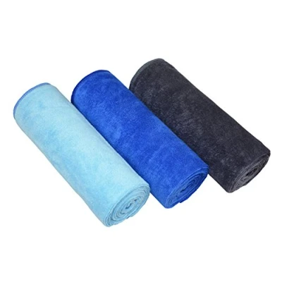 Image of MAYOUTH Microfibre Sports Towels Fast Drying &amp; Absorbent Gym Towel Workout Sweat for Fitness,Yoga, Camping 3 Pack 40cm X80cm, Dark Blue+Light Blue+Grey