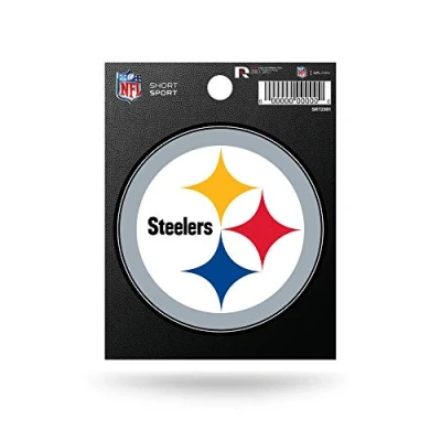 Image of Rico Industries NFL Football Pittsburgh Steelers Short Sport Decal 3.75&#039; x 4.75&#039; Die Cut Team Logo
