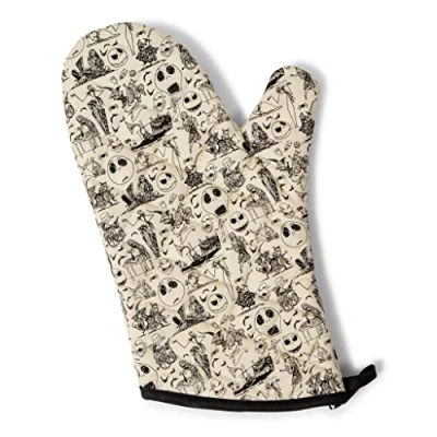 Image of Disney The Nightmare Before Christmas Black and White Kitchen Oven Mitt Glove