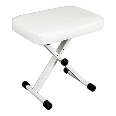 Image of Miwayer Advanced Keyboard Bench, 4 Levels Height Adjustable Piano Stool, X Style Sponge Padded Chair (Padded White)