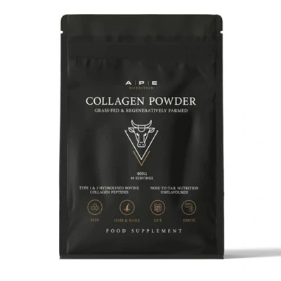 Image of APE Nutrition Collagen Powder Peptides Type 1 &amp; 3 Bovine Protein, 100% Grass Fed Finished, Ancestral Supplement UK, Unflavoured, Improves Hair Skin Nail Health