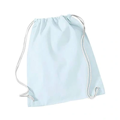 Image of Westford Mill W110 Cotton Gymsac Pastel Blue/White