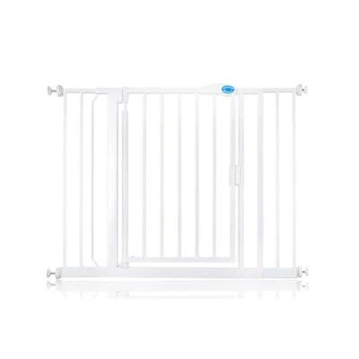 Image of Bettacare Auto Close Stair Gate, 103.8cm 110.8cm, White, Pressure Fit Safety Baby Barrier for Doors Hallways and Spaces, Easy Installation