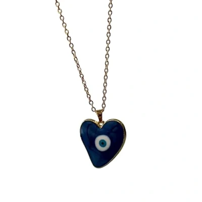 Image of VIE Evil Eye Pendant, Heart, Blue