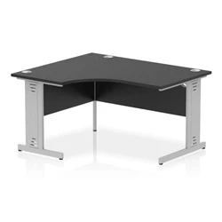 Image of Impulse 1400 LH Crescent Desk Black/Silver Cable Managed Leg