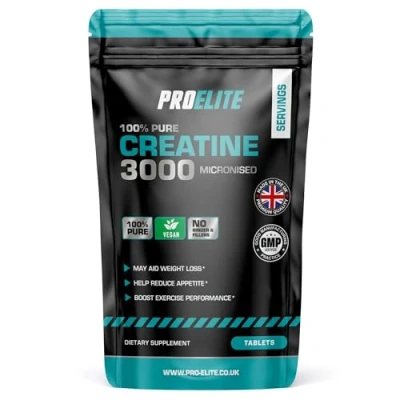 Image of Creatine Monohydrate 3000mg 250 Vegan Tablets Boost Gym Energy Supplement for Men &amp; Women Workout Micronised Powder Capsules Alternative Keto Unflavoured by PROELITE