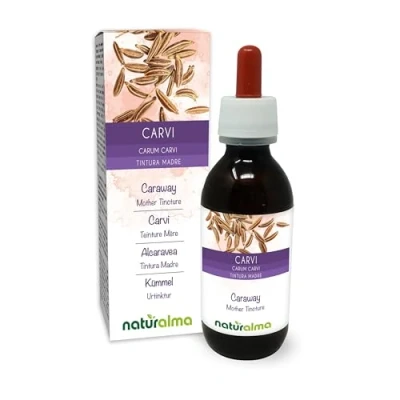 Image of Caraway (Carum carvi) Fruits Alcohol Free Mother Tincture Naturalma Liquid Extract Drops 120 ml Food Supplement Vegan