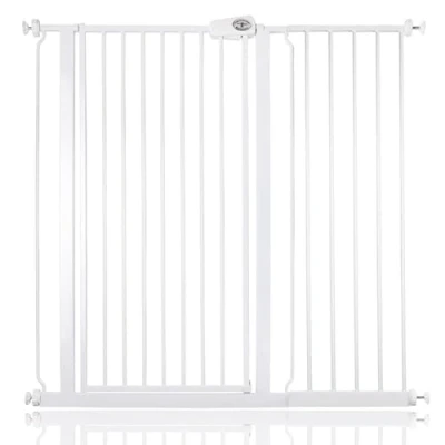 Image of Bettacare Child and Pet Gate, 107.4cm 115cm, White, Extra Tall Gate 104cm in Height, Pressure Fit Stair Baby suitable for Dog or Barrier, Easy Installation